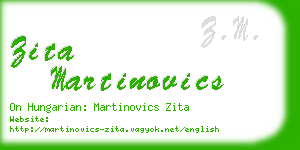 zita martinovics business card